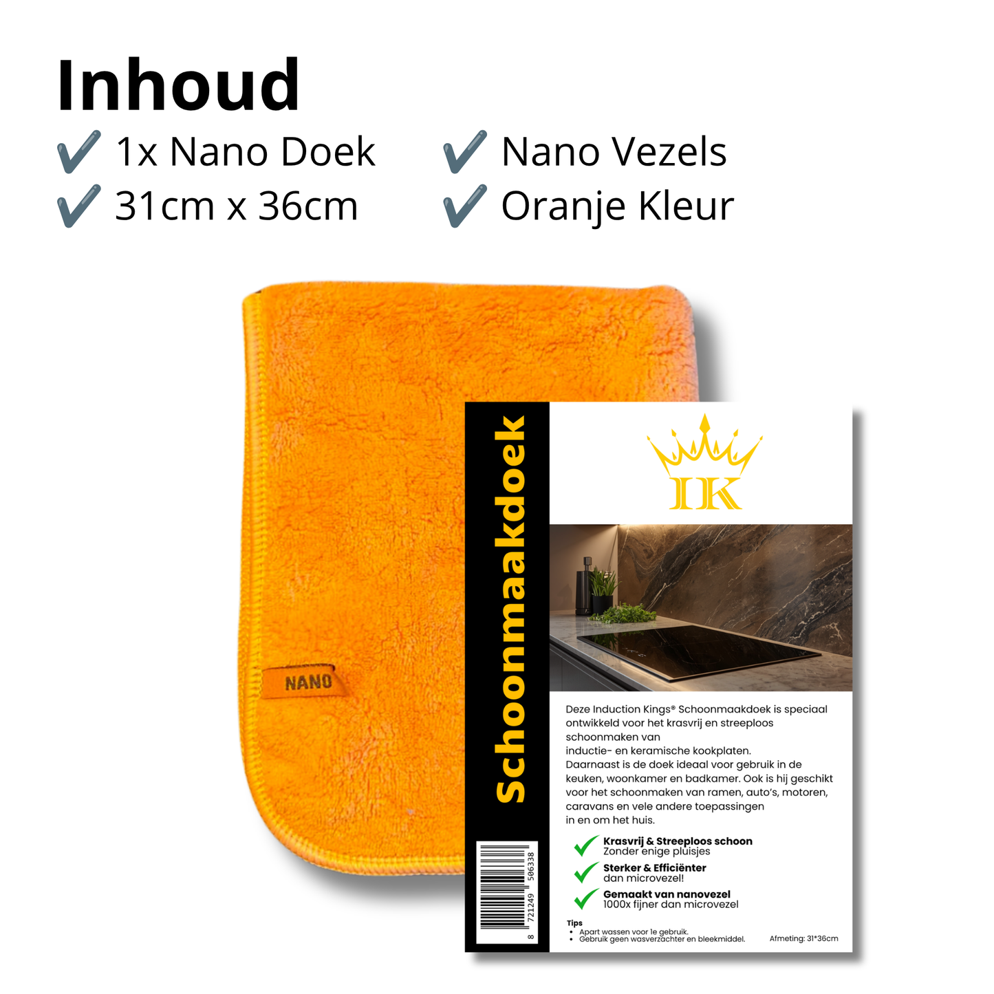 Nano-Reinigungstuch - Orange, 1 Stück